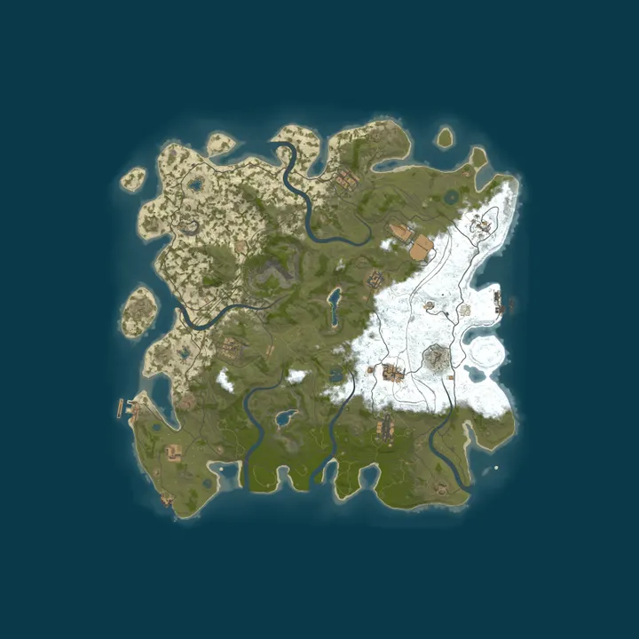 Map of [AU] Rust Captain Server - Weekly Sun Solo/Duo/Trio only.