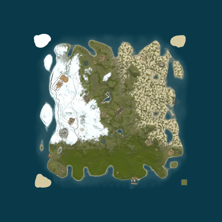 Map of [PVE]3X Modded Pure PVE Paradise|RaidableBases|SkillTree|GunGam